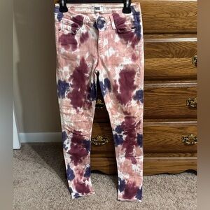 PAIGE Women's Tie-Dye Skinny Jeans - Purple and Pink